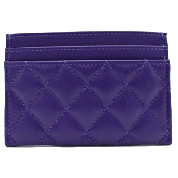 CHANEL Boy Leather Card Holder Purple - Picture 2 of 12